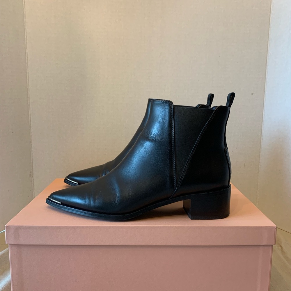 Acne Studios Jensen Boots Black Leather Size 38 - Picture 3 of 7